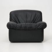 Modular black leather armchairs, 1970s