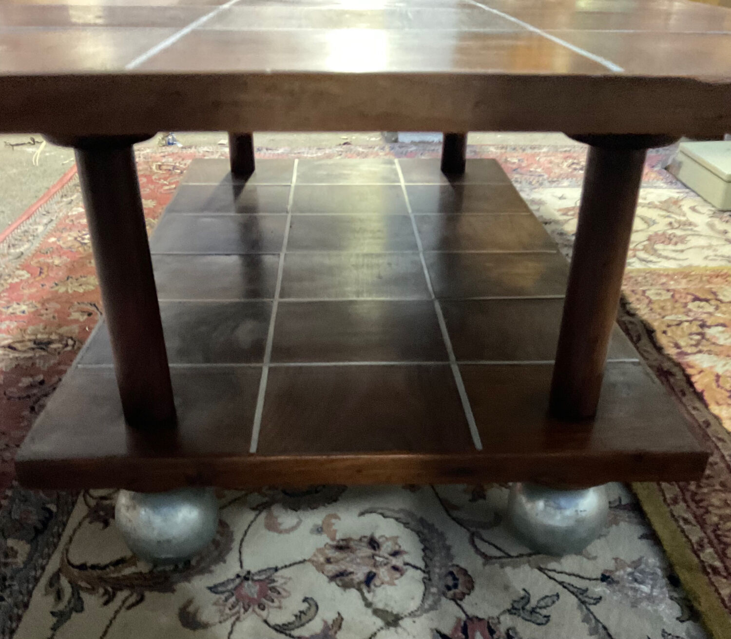 Scandinavian coffee table from the 50s in teak and aluminum