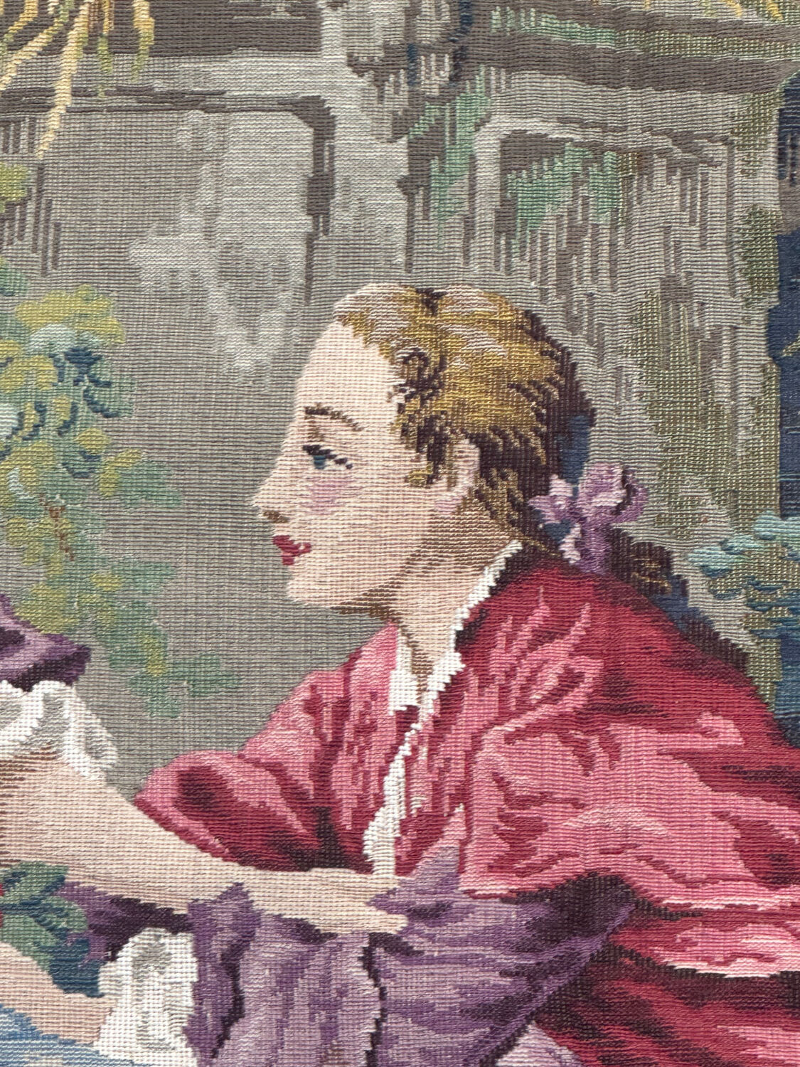 Aubusson-style Jacquard tapestry "Berger Galant"
