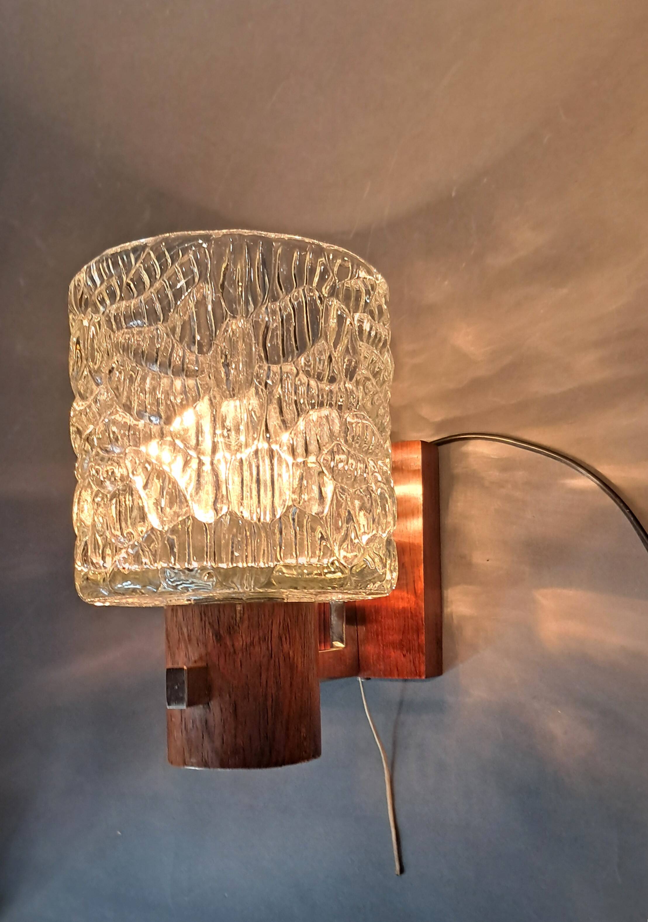 Scandinavian teak and chrome wall light from the 1960s.