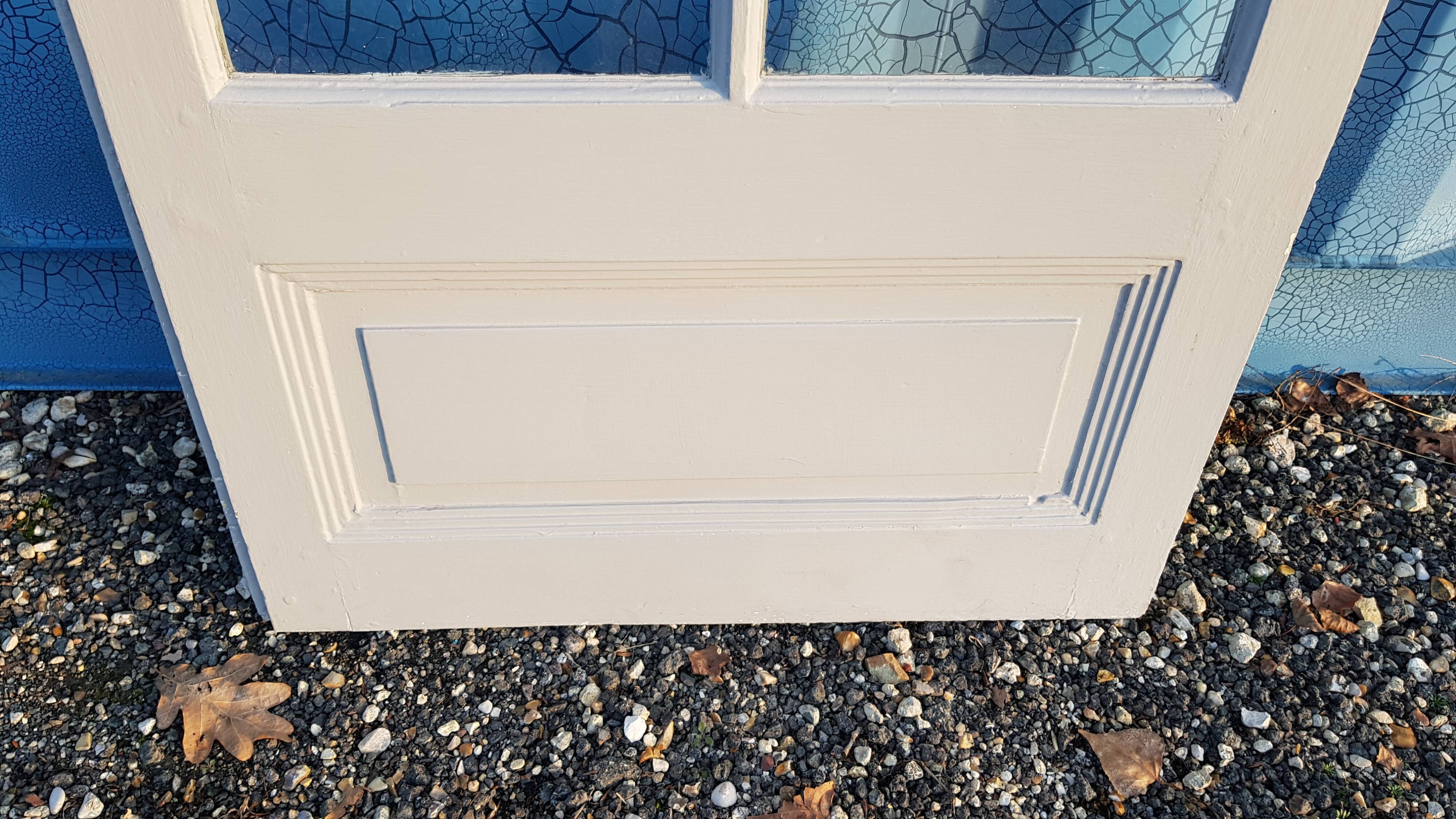 Lot of a double oak glass door