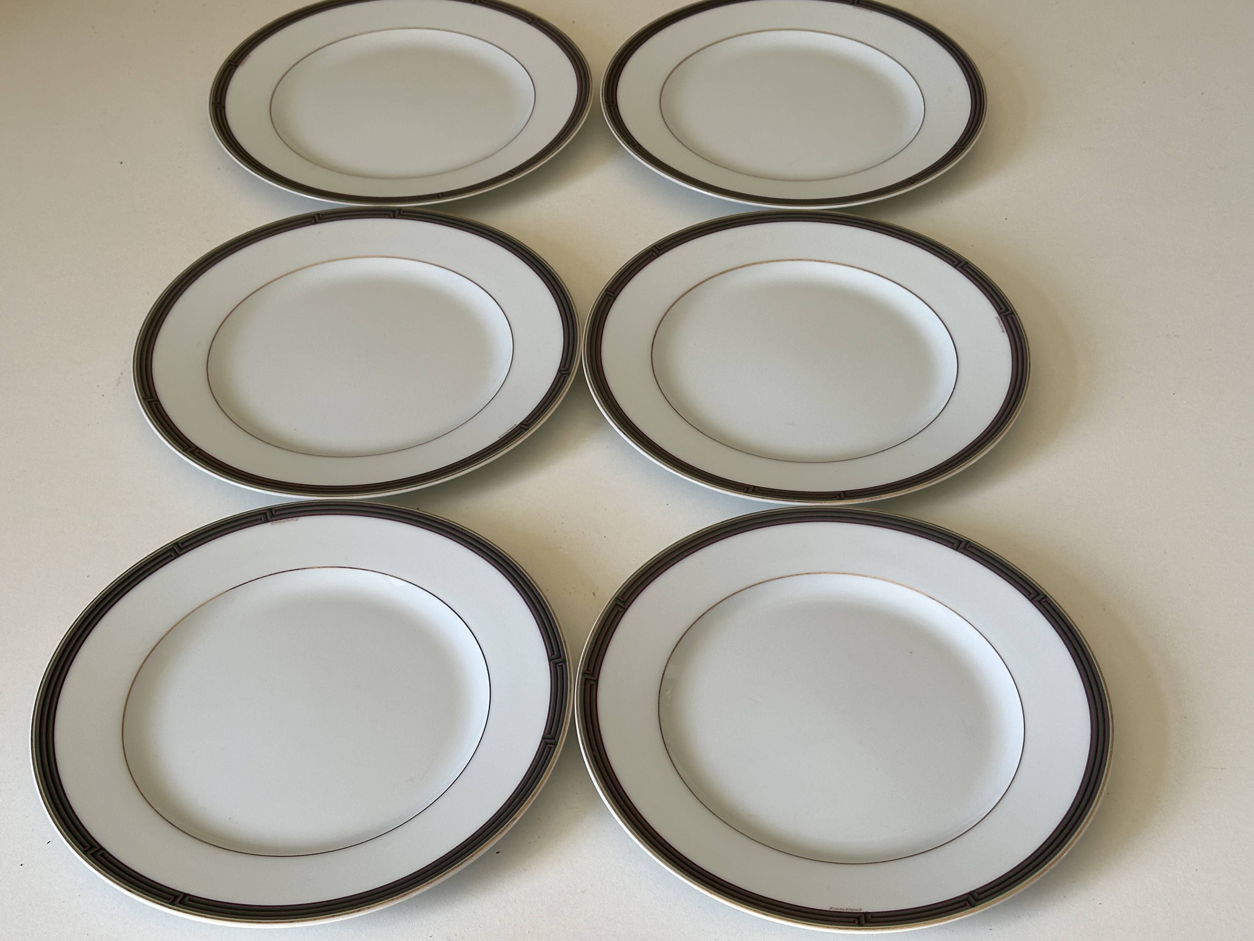 6 Christofle dessert plates, vintage Parma model