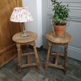 Duo of wooden stools