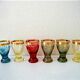 Set 6 petits verres cristal coloré