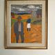 Vintage Oil Painting Harvesting Landscape  by Svan Grandin (1906- 1982)