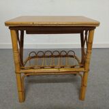 Bamboo and rattan bedside table from the 60s/70s
