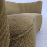 1960s, Danish 2-seater "Banana" sofa, furniture velour, beech wood.