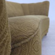 1960s, Danish 2-seater "Banana" sofa, furniture velour, beech wood.