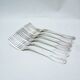 Set of six forks in silver metal mesh model