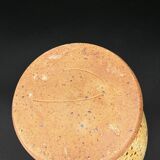 Stoneware pitcher signed Suzanne Dauliach – Incised Floral Thistle Decor