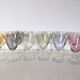 set of 6 glasses for cooked wine, multicolored pearly Arlequin digestif