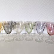 set of 6 glasses for cooked wine, multicolored pearly Arlequin digestif