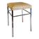 Tabouret vintage en métal chromé et similicuir blanc - mid. XXeme