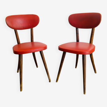 Paire de chaises rouges Baumann