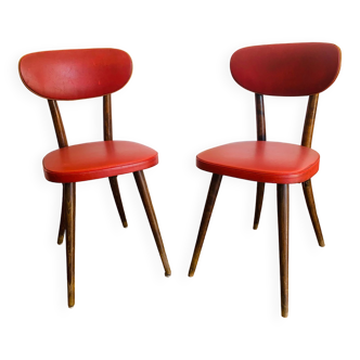 Paire de chaises rouges Baumann