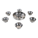 Set of stainless steel bowls, Italian design, 1980s, made in Italy
