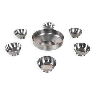 Set of stainless steel bowls, Italian design, 1980s, made in Italy