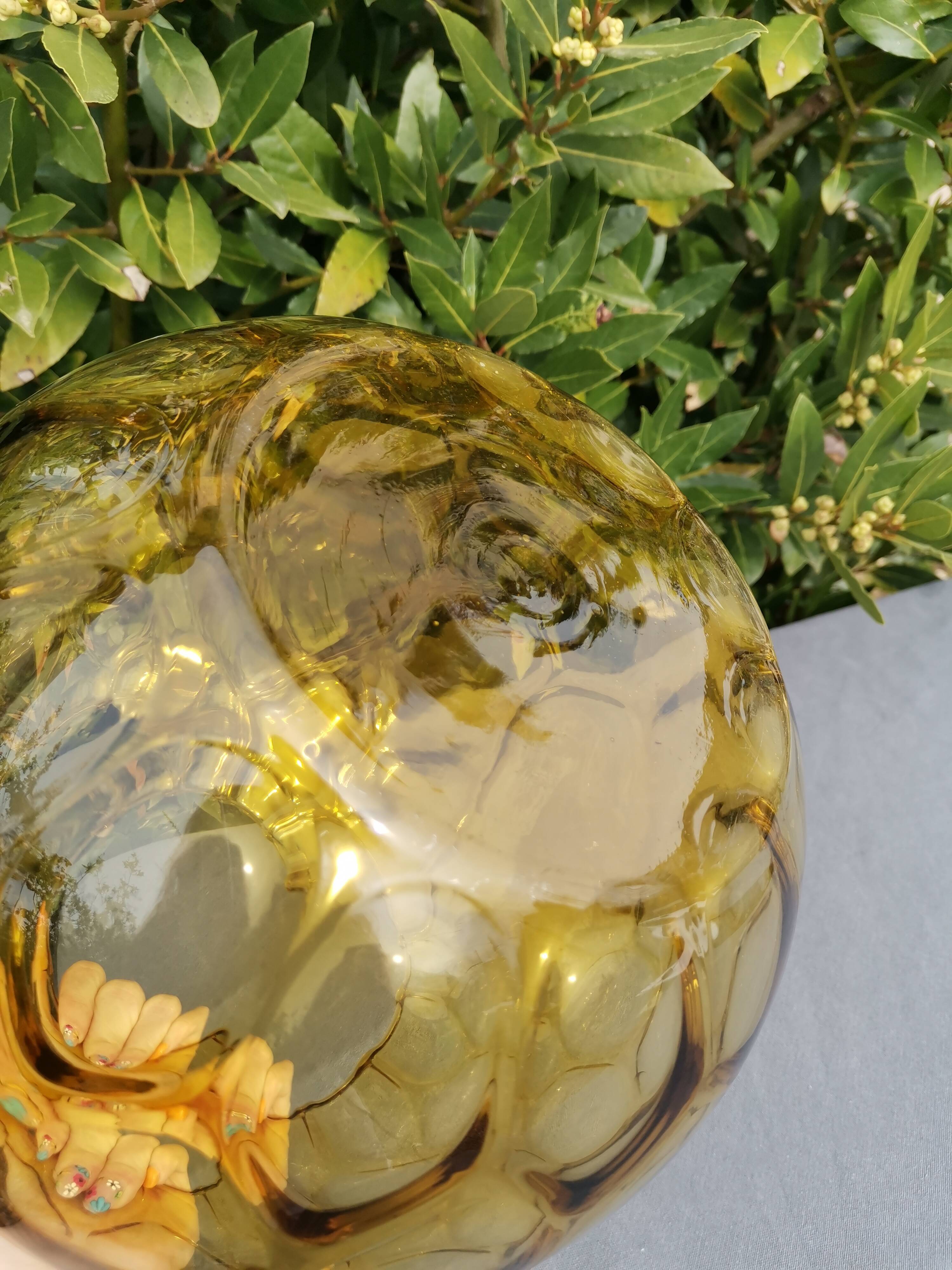 Amber ball vase