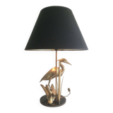 Brass lamp depicting a heron
