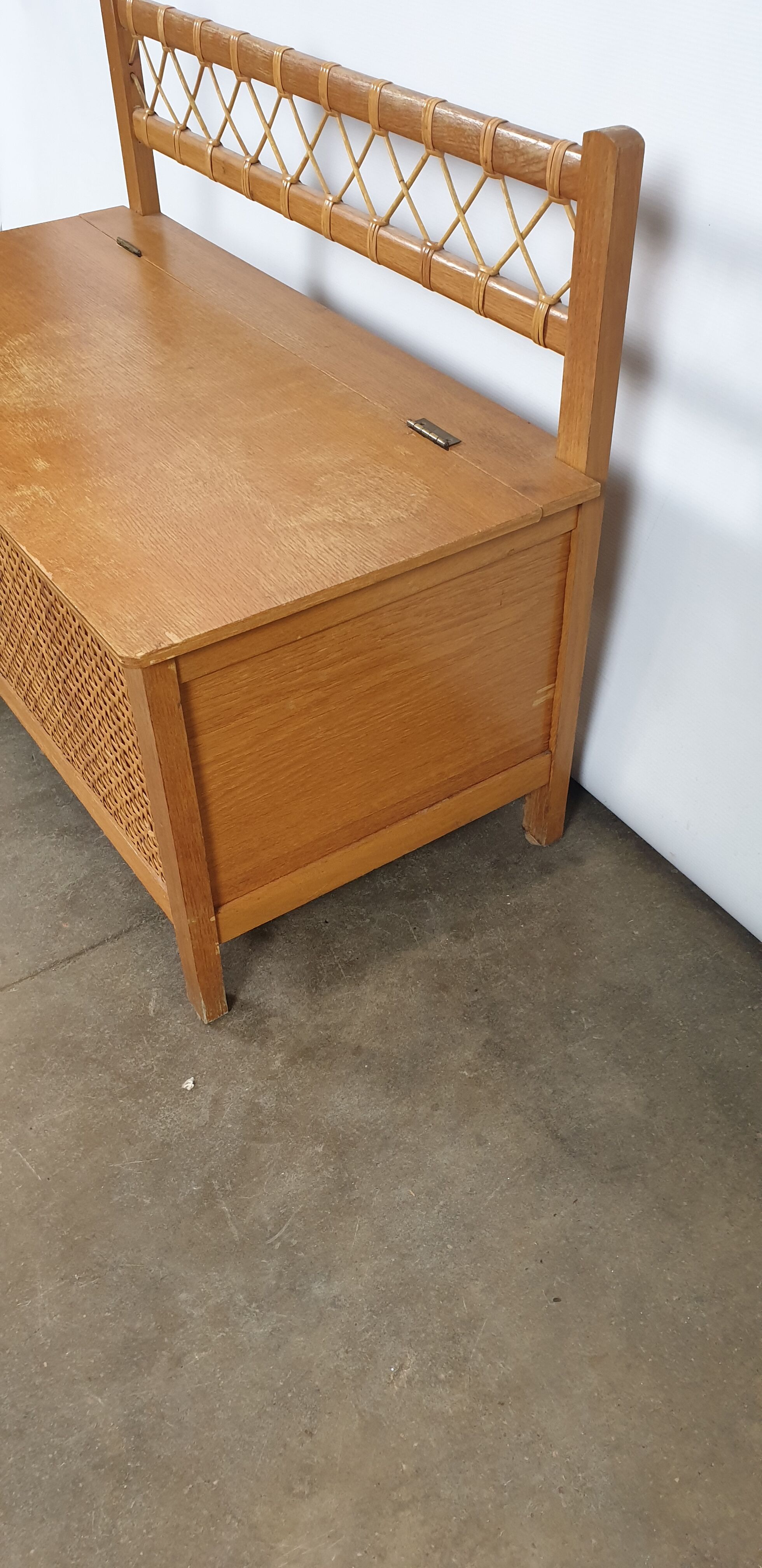 Wooden box and rattan wicker