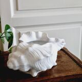 Cache pot coquillage barbotine blanche