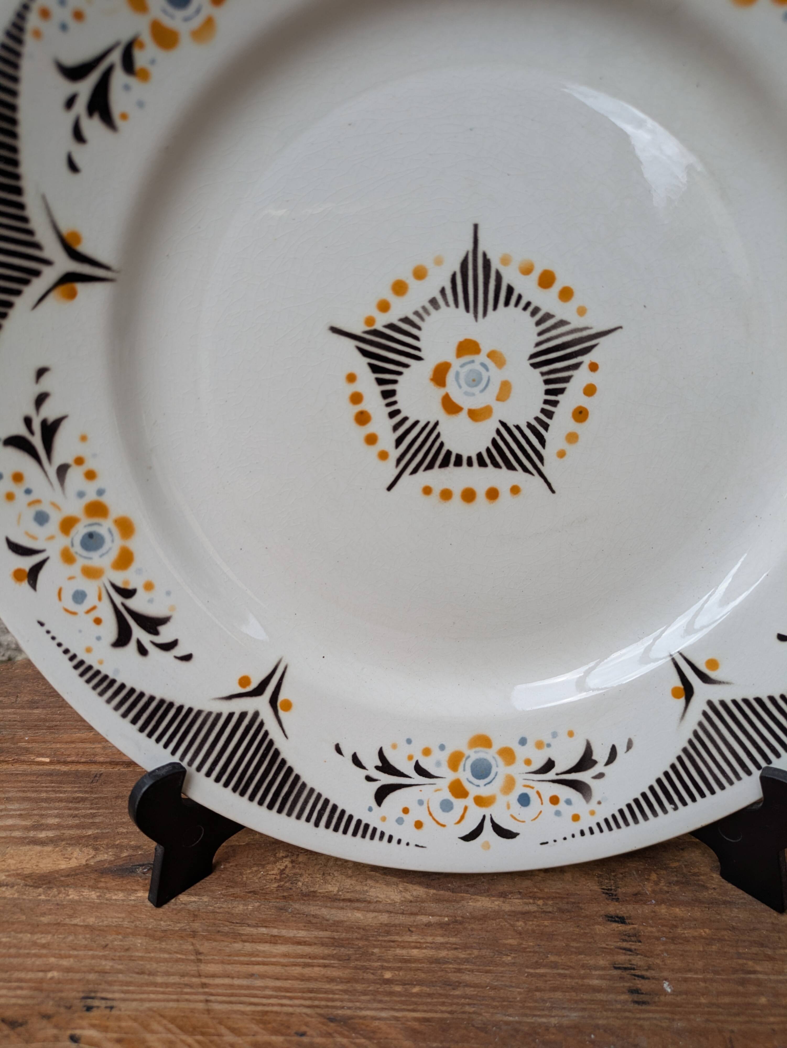 Old plate K&G Lunéville model Limeil 24cm ironstone