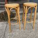 Set of 2 vintage rattan bar stools