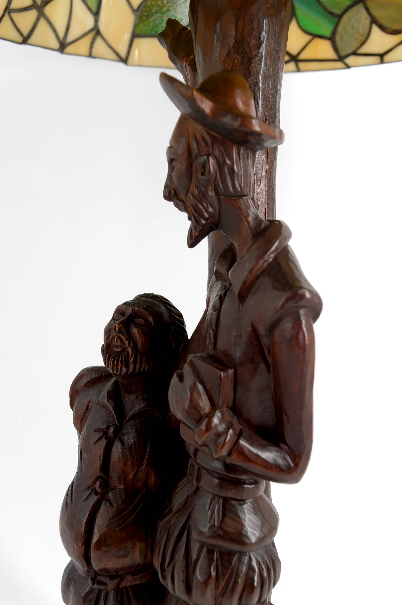 Lampe sculpturale « Don Quichotte, Sancho Panza », Forêt-Noire, vers 1950