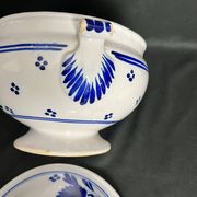 Lunéville, soupière en faïence à décor bleu fin XIXème