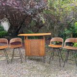 Bar with 4 Arthur Umanoff chairs