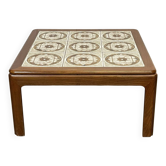 Table basse des années 70 en teck et plateau carrelé