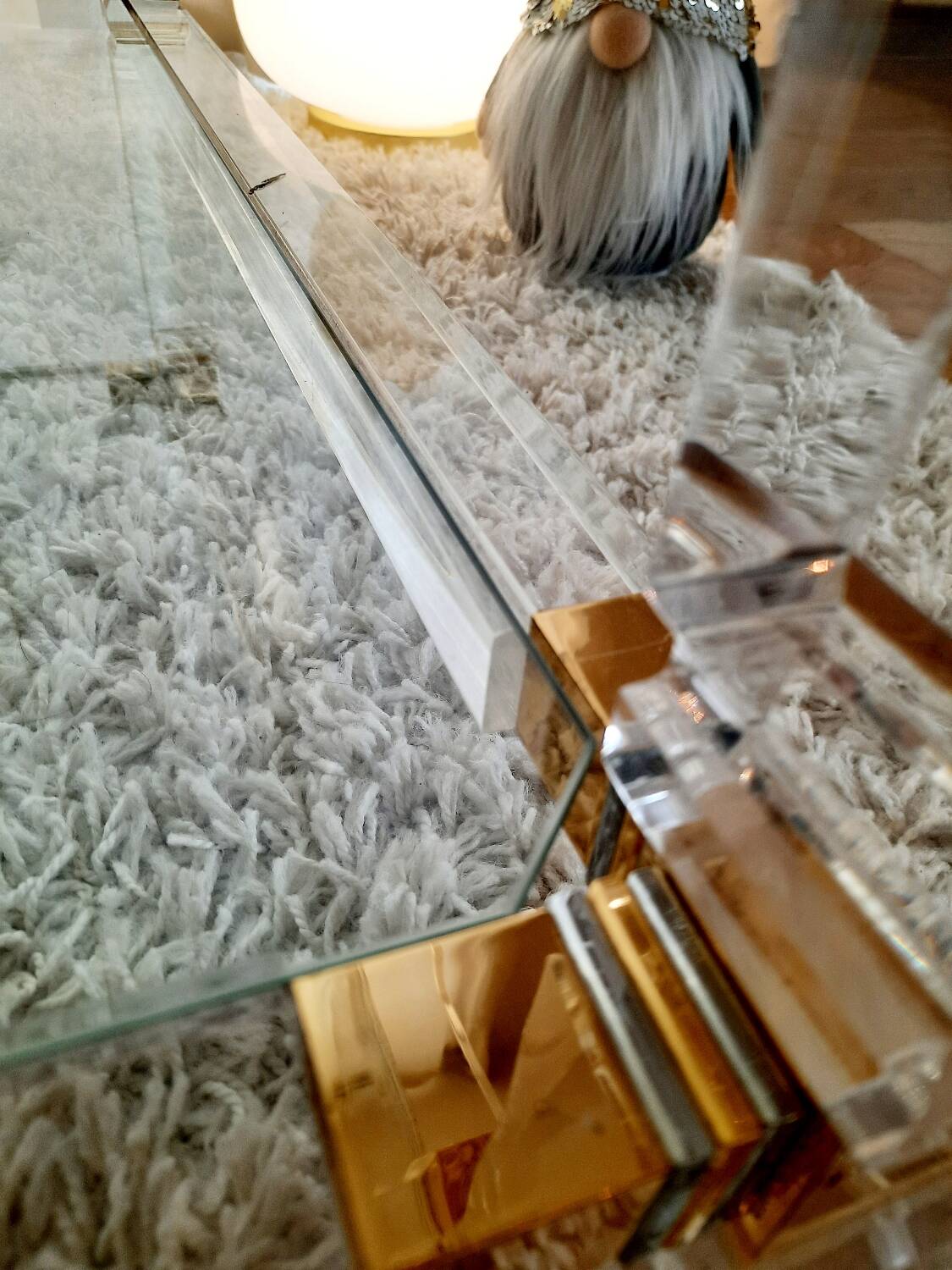 Coffee table in Altuglass "Romeo" 70s/80s