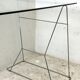 Minimalist glass and metal desk from the 1970s