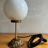 Vintage glass globe table lamp