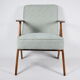 Vintage original armchair, fully restored, 1960s, green upholstery