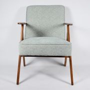Vintage original armchair, fully restored, 1960s, green upholstery