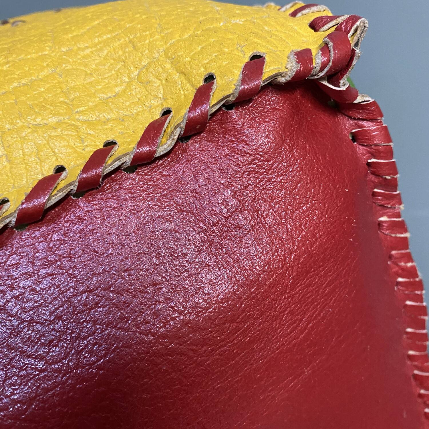 Small children's leather pouf 60's