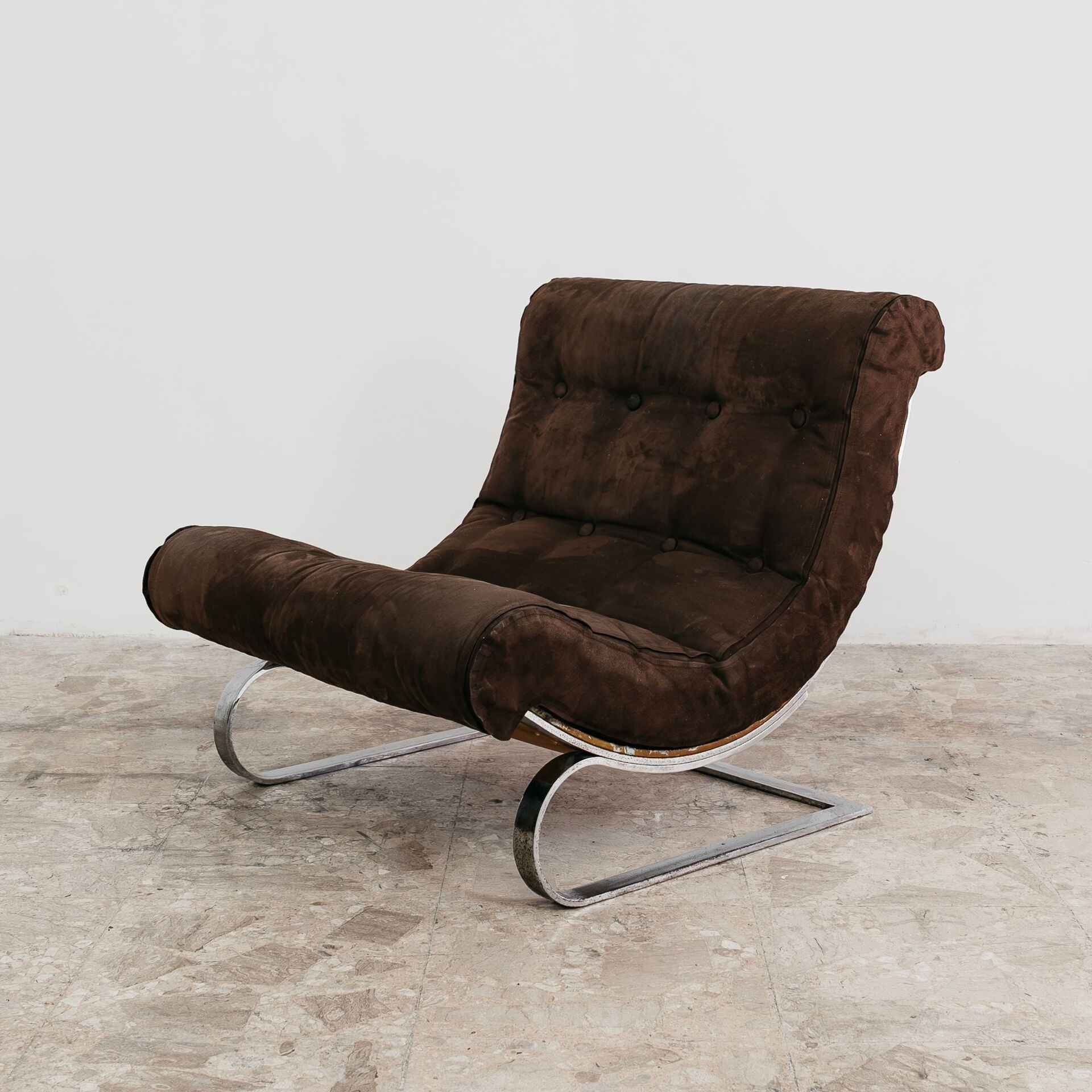 Renato Balestra Cinova 1973 Poltrona Design Acciaio Cromato Modernaria
