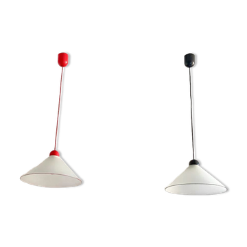 Plafonniers en verre opale Italien années 1970