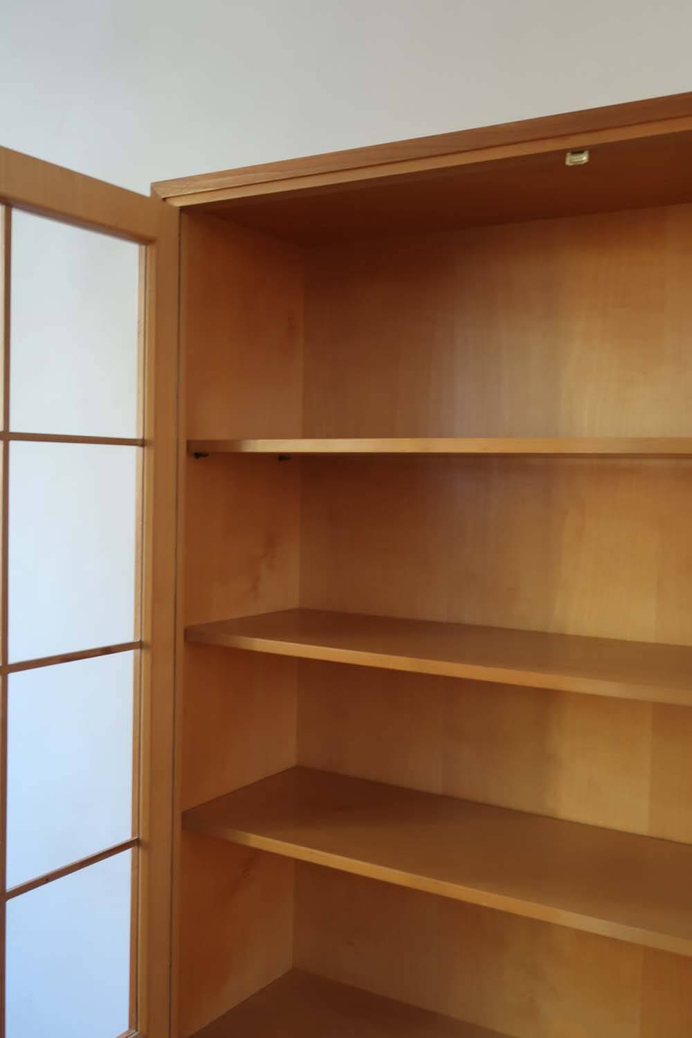 60's glass bookcase