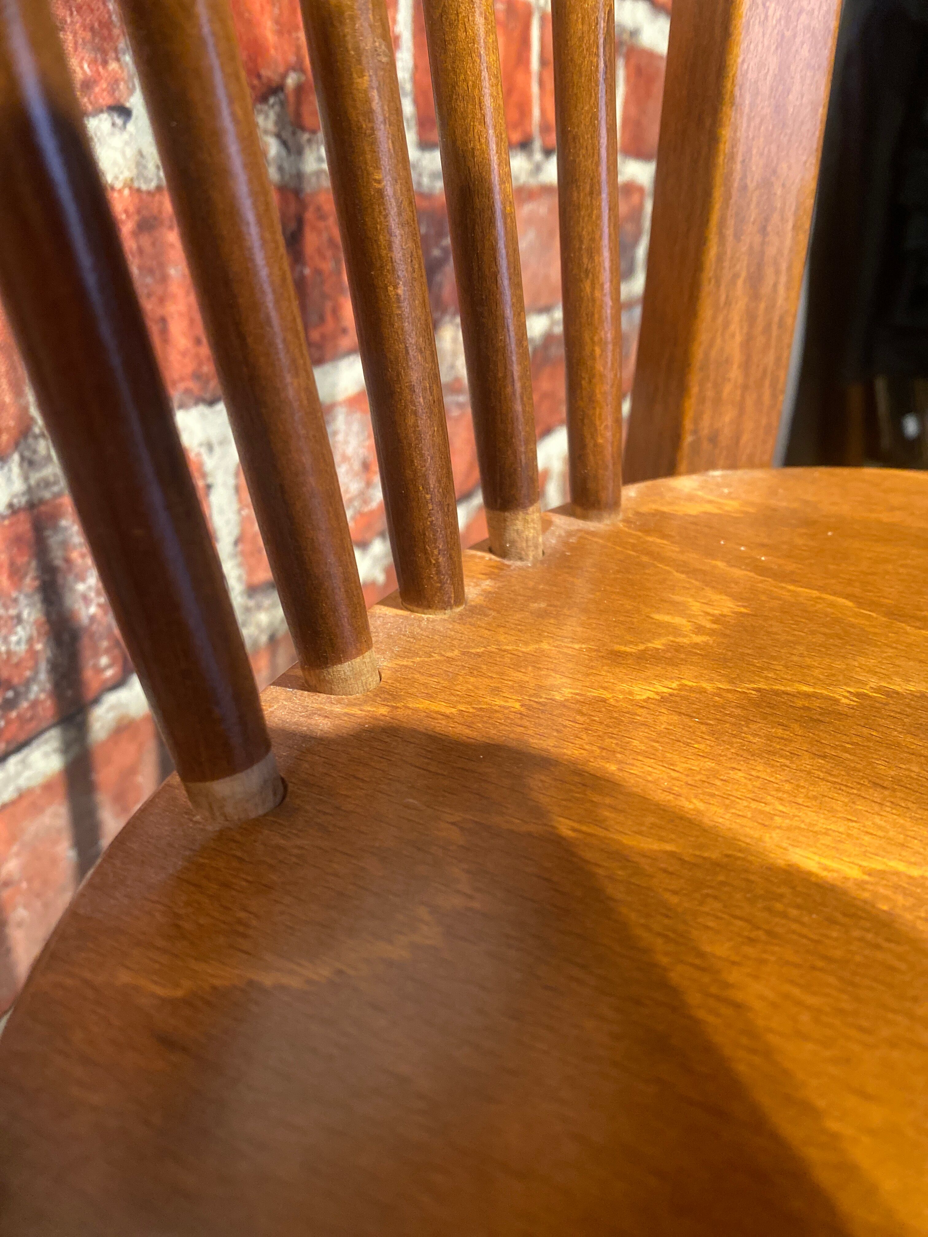 Set of 4 varnished wood bistro chairs