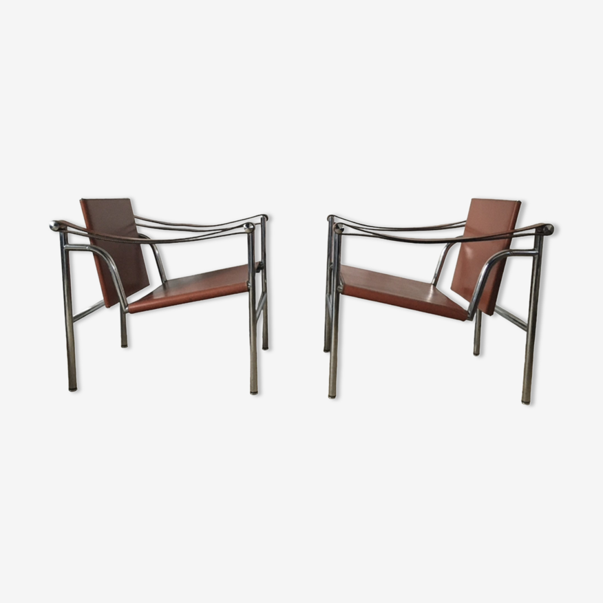 2 fauteuils LC1 design Le Corbusier pour Cassina | Selency