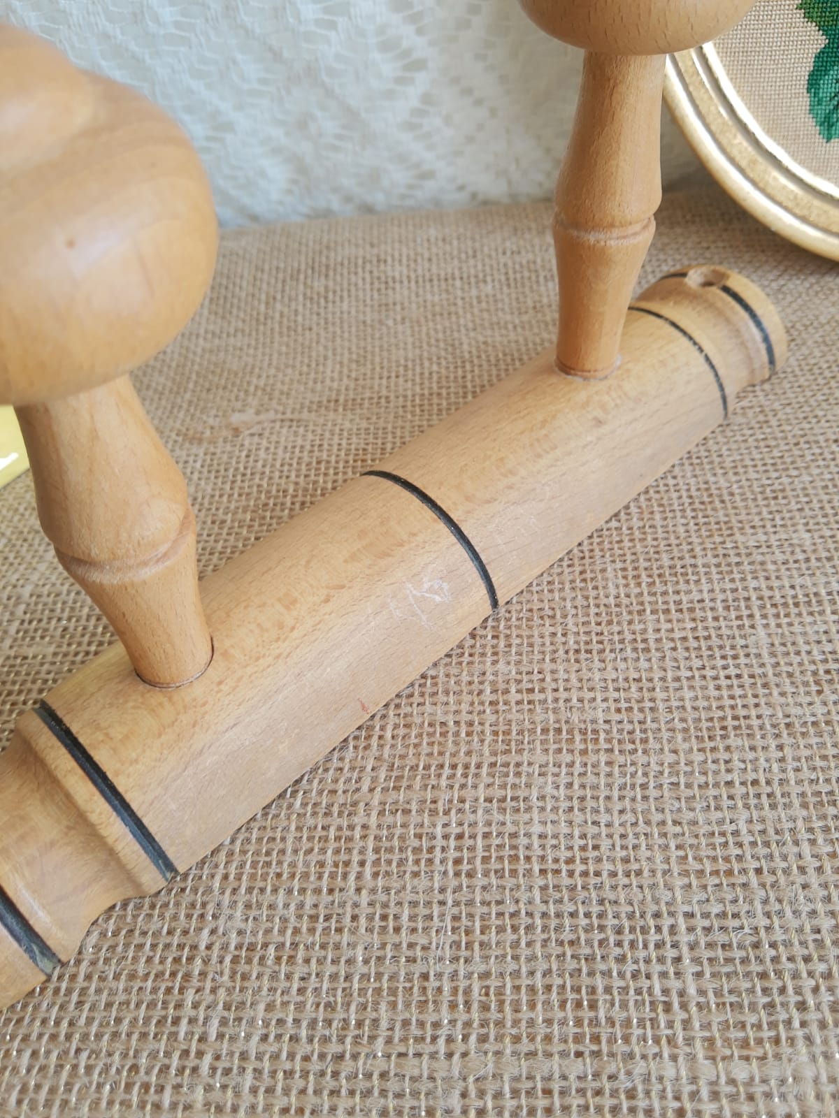 Coat rack 2 wooden hooks - vintage