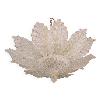 Ischia, Murano Clear trasparent Vintage Glass Ceiling Light, 1970s
