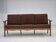 1970s, Danish 3-seater sofa, green furniture wool, oak wood.