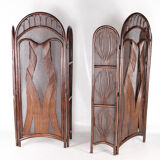 Pair of rattan screens
