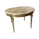 Neoclassical coffee table Louix XV in white marble and brass