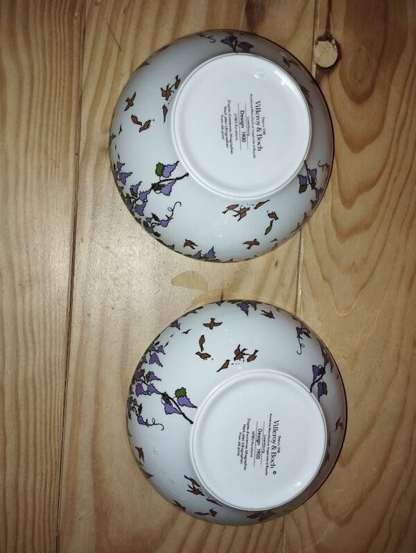 Paire de bols Villeroy & Boch – Décor floral – État parfait