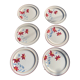 6 earthenware plates Sylvie Hamage Moulin des Loups Nord vintage model