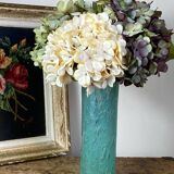 Tubular bubble glass vase